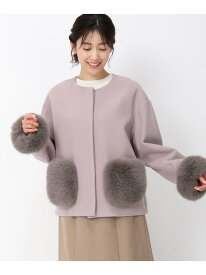 【SALE／60%OFF】【2024秋冬新作】ポケットファー付きコクーンショートコート/MM448602 MISCH MASCH ミッシュマッシュ ジャケット・アウター ノーカラージャケット グレー ピンク ホワイト【RBA_E】【送料無料】[Rakuten Fashion]