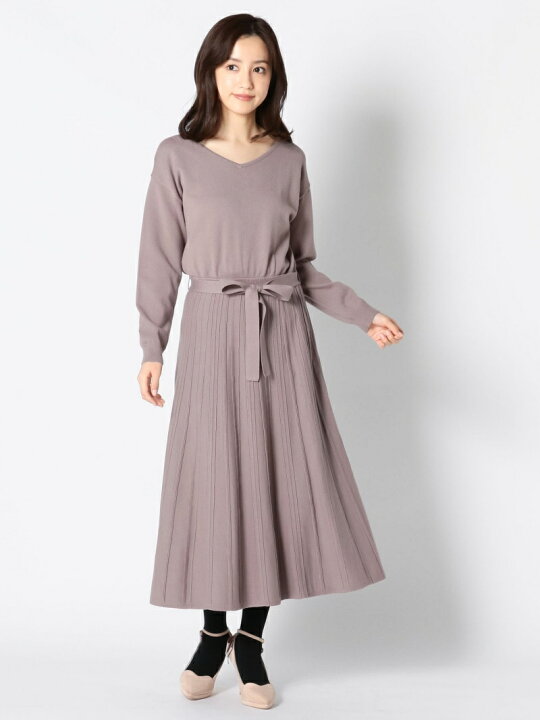 楽天市場 Sale 55 Off Vネックレースニットワンピース Misch Masch ミッシュ マッシュ ワンピース ワンピースその他 ブラウン ホワイト パープル Rba E 送料無料 Rakuten Fashion Hana Bi Online