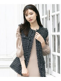 【SALE／39%OFF】ツイードジレ MISCH MASCH ミッシュマッシュ ジャケット・アウター その他のジャケット・アウター ブラック ホワイト【RBA_E】【送料無料】[Rakuten Fashion]