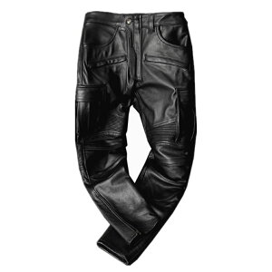 レザーパンツ バイク用レザーパンツ ライダースパンツ メンズ 本革 革パン 革パンツ バイクパンツ 牛革 ライディングパンツ 秋冬 ストレート