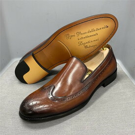 ローファー　本革靴　ヴァンプローファー　ウイングチップ　ビジネスシューズ 　ドライビングシューズ　ドレスシューズ　革靴　紳士靴　メンズ