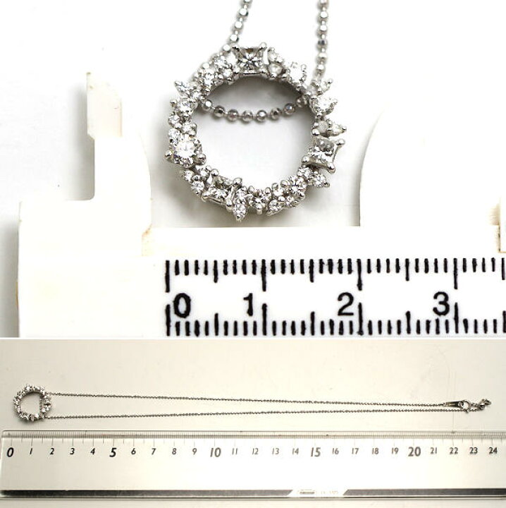 楽天市場】ダイヤモンド 1.00ct リース ネックレス K18WG 18金 