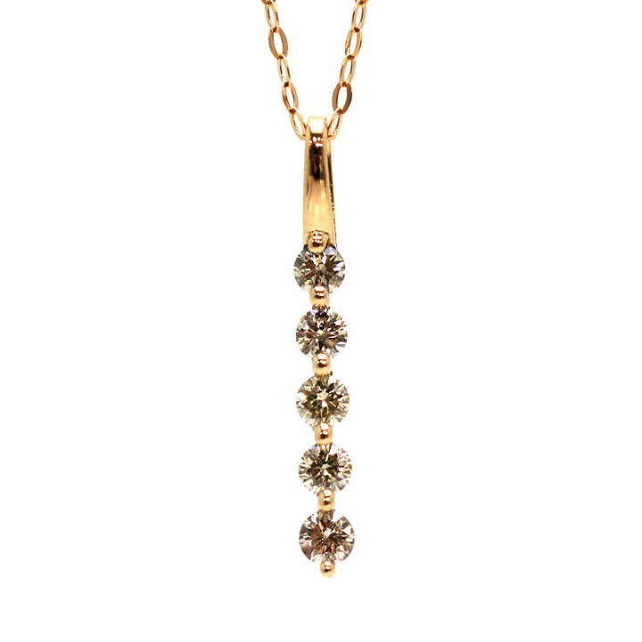 楽天市場】K18PG ダイヤモンドネックレス 0.30ct 約45cm 約1.4g 18金 