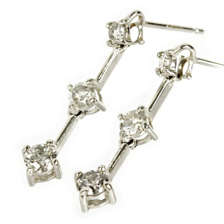 楽天市場】K18 K14WG ピアス 両耳用 ダイヤモンド 0.30ct/0.30ct  