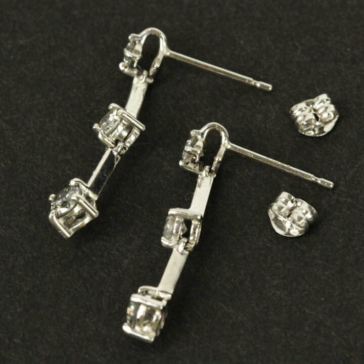 楽天市場】K18 K14WG ピアス 両耳用 ダイヤモンド 0.30ct/0.30ct  