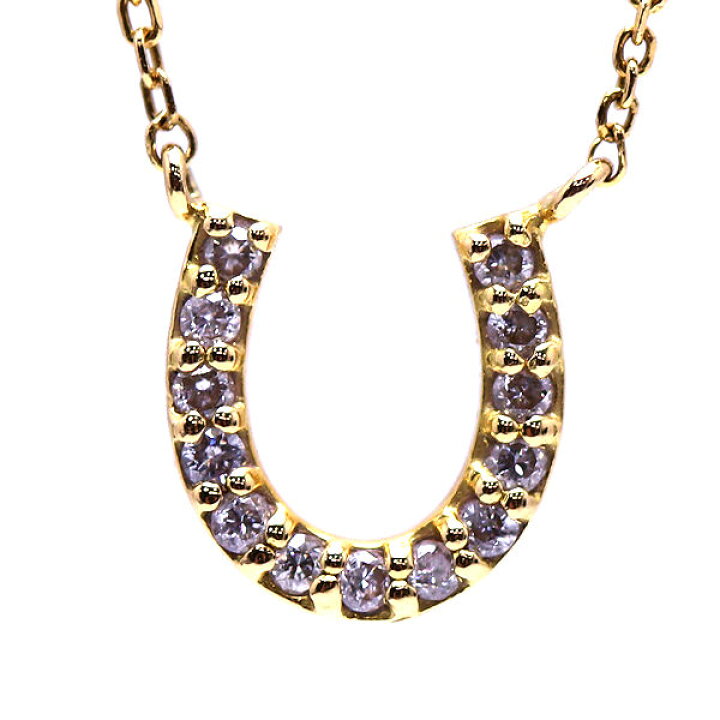 楽天市場】agete K18 馬蹄ネックレス ダイヤモンド 0.108ct 18金 