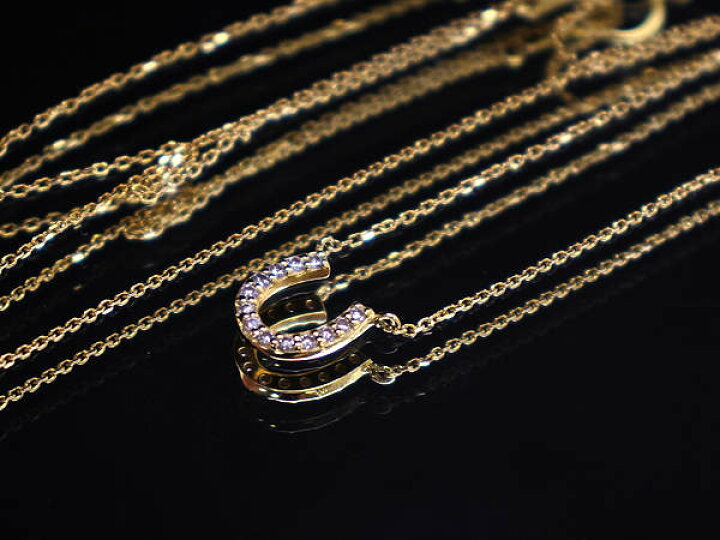 楽天市場】agete K18 馬蹄ネックレス ダイヤモンド 0.108ct 18金 