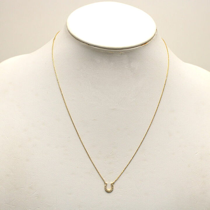 楽天市場】agete K18 馬蹄ネックレス ダイヤモンド 0.108ct 18金 