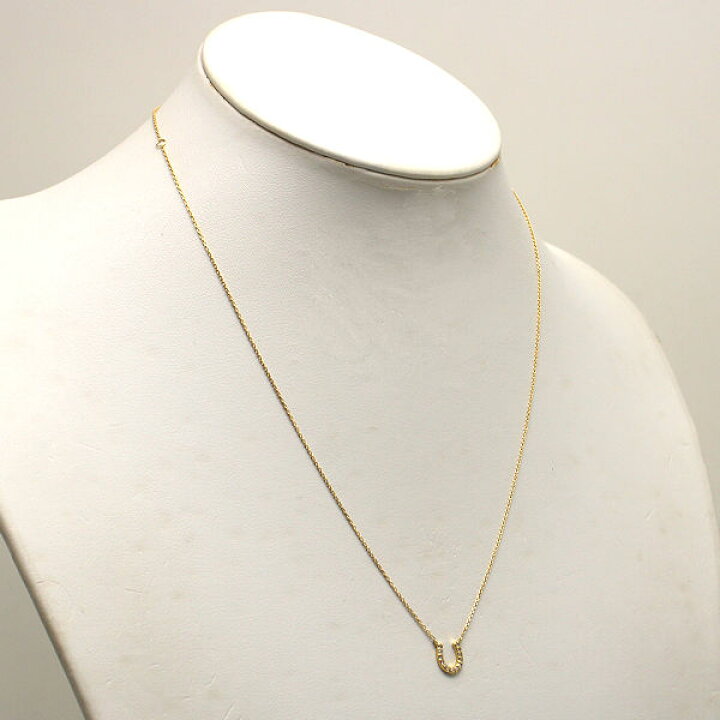 楽天市場】agete K18 馬蹄ネックレス ダイヤモンド 0.108ct 18金 