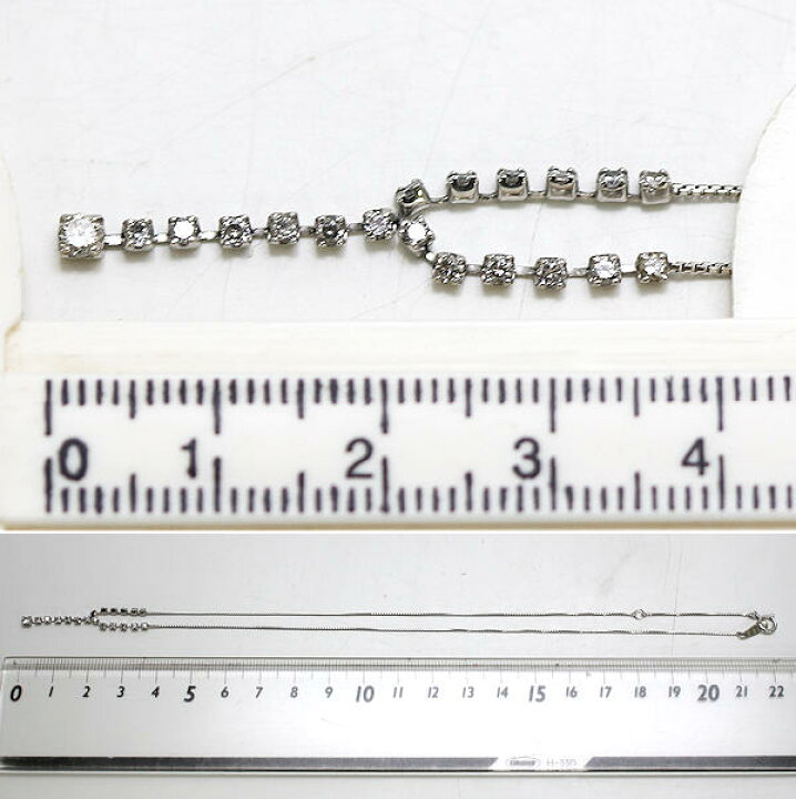 楽天市場】Pt850 ダイヤモンドネックレス 約40cm 約3.2g 0.50ct 