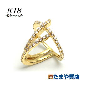K18 リング 7号 ダイヤモンド 0.82ct 18金 ゴールド 指輪 16612 【中古】