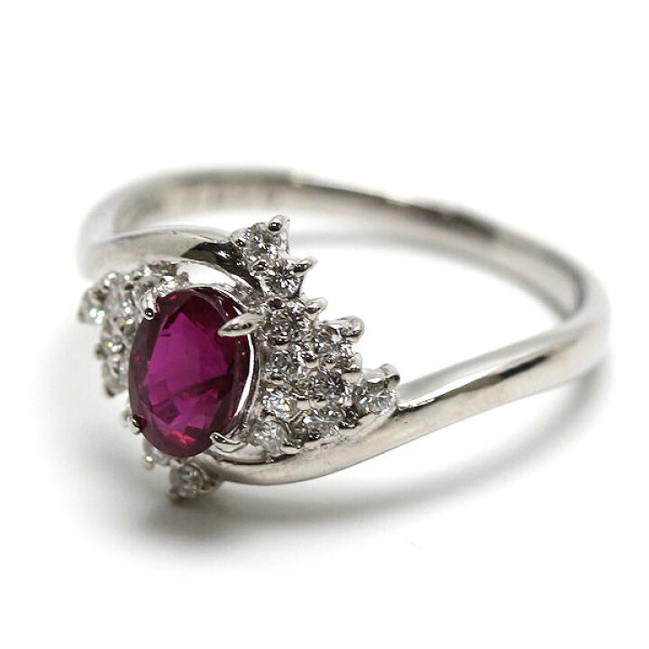 楽天市場】Pt900 ルビーリング 17号 1.076ct ダイヤモンド 0.28ct  