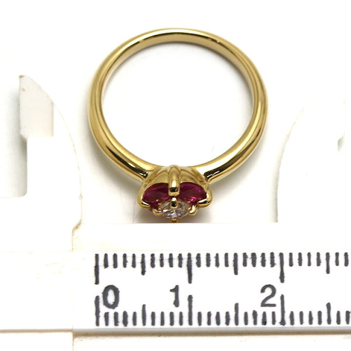 楽天市場】K18 ルビーリング 11号 約4.0g 0.60ct ダイヤモンド 0.17ct 