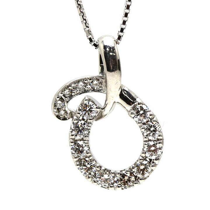 楽天市場】Pt850 Pt1000 ダイヤモンドネックレス 約45cm 1.01ct 曲線  