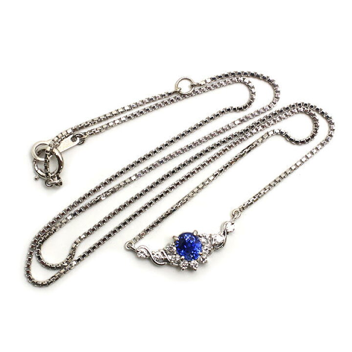 楽天市場】Pt850/Pt900 サファイアネックレス 約41cm 0.64ct 