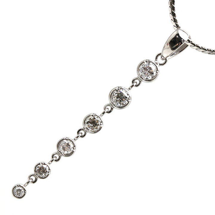 楽天市場】Pt850/Pt900 6Pダイヤモンドネックレス 約40cm 0.57ct I 