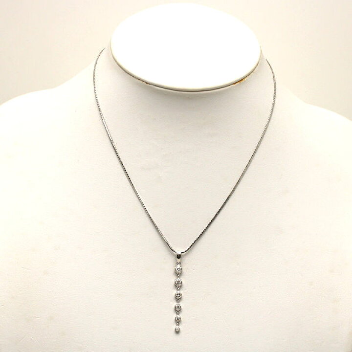 楽天市場】Pt850/Pt900 6Pダイヤモンドネックレス 約40cm 0.57ct I 