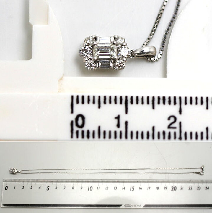 楽天市場】Pt900 Pt850 ダイヤモンドネックレス 0.256ct/0.30ct 約45cm 