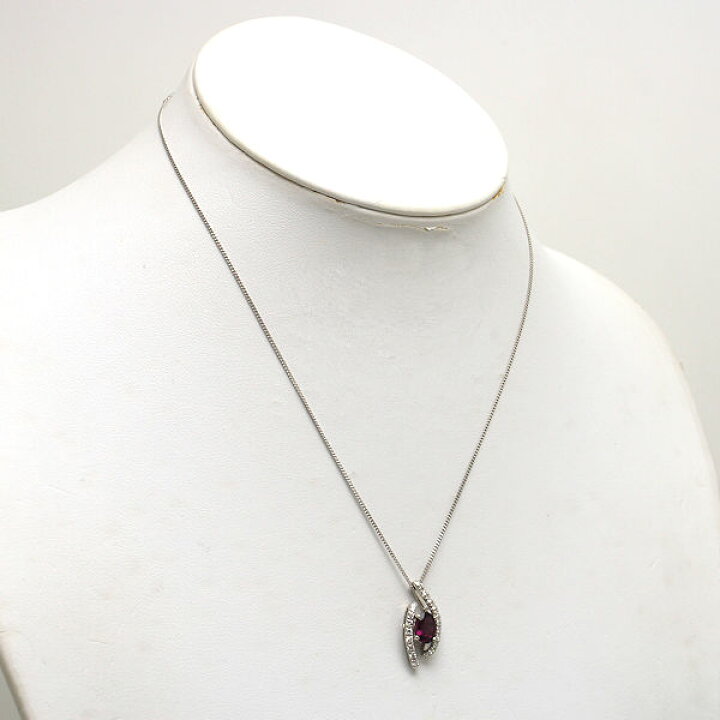 楽天市場】Pt850 Pt900 ガーネットネックレス 約40cm 1.37ct 