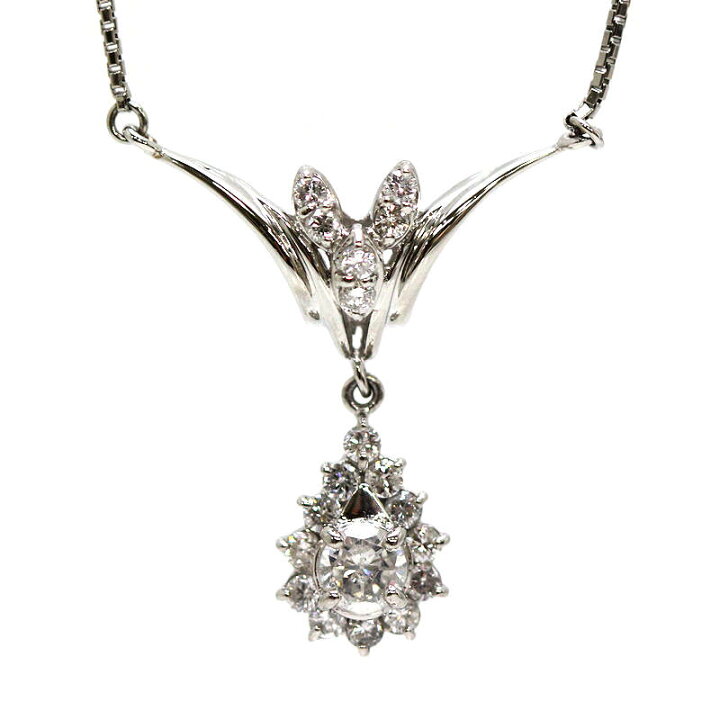 楽天市場】Pt850 ダイヤモンド ネックレス 0.45ct 0.58ct 約40cm 