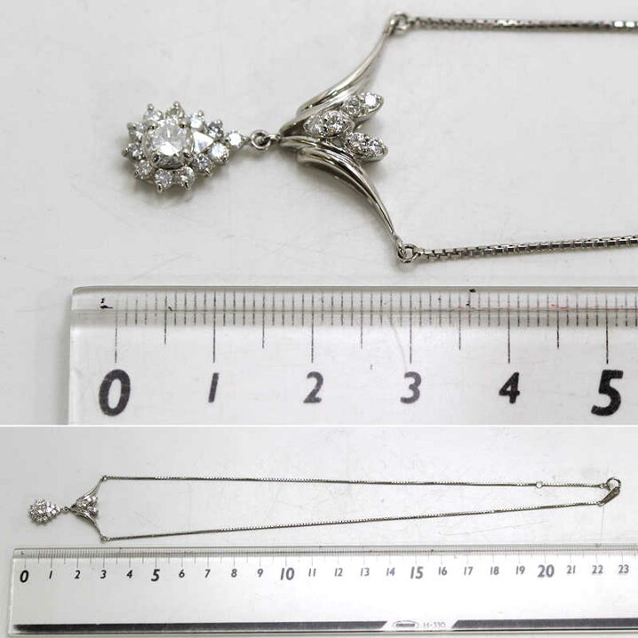 楽天市場】Pt850 ダイヤモンド ネックレス 0.45ct 0.58ct 約40cm 