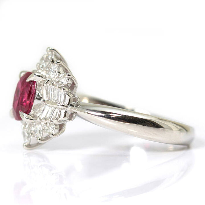 楽天市場】Pt900 ルビー リング 0.86ct 14号 大粒 ダイヤモンド 0.45ct 