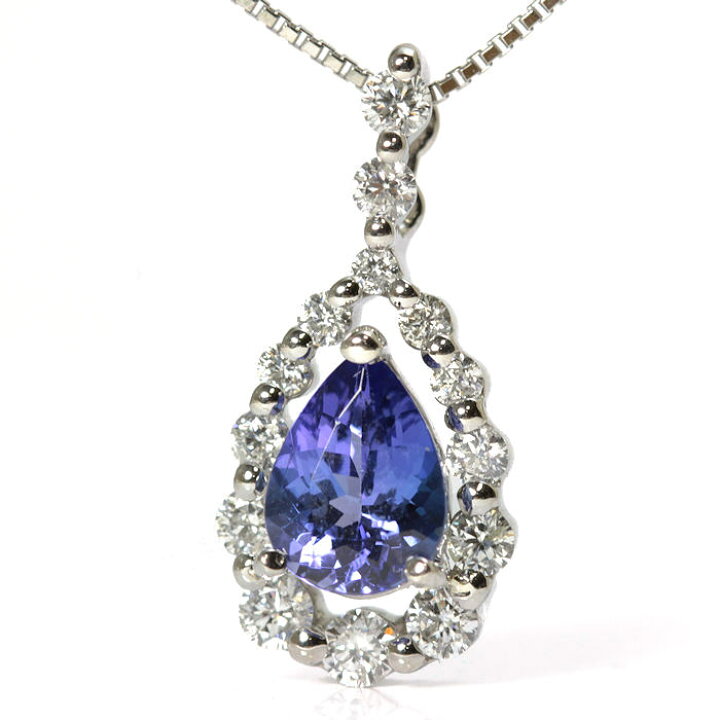 楽天市場】Pt850/900 タンザナイト ネックレス 大粒 1.16ct 