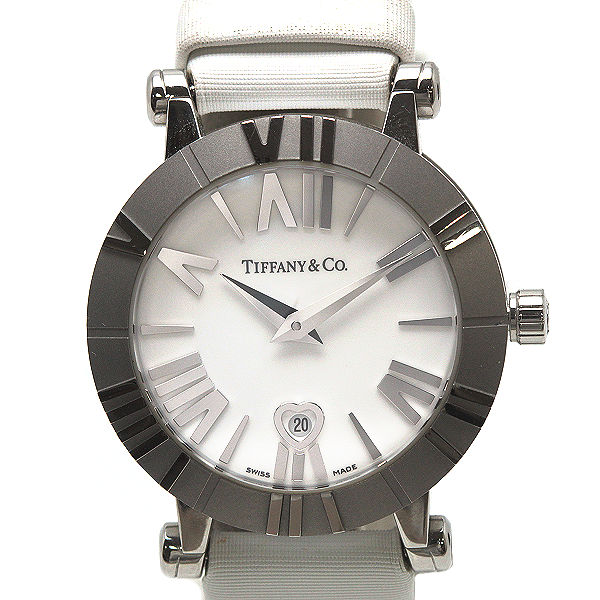 TiffanyCo 新品 送料無料 ティファニー アトラス 腕時計 クォーツ アナログ 白 13507 レディース シルバー ホワイト 中古