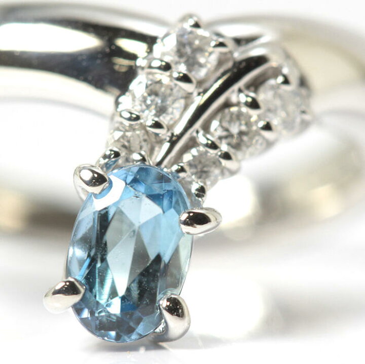 楽天市場】アクアマリン ダイヤモンド リング 0.47/0.13ct Pt900 10号 