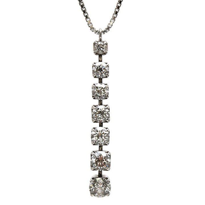 楽天市場】Pt850 7連 ダイヤモンドネックレス 約45cm 0.80ct プラチナ 