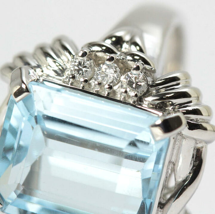 楽天市場】大粒 天然 ブルートパーズ リング ダイヤモンド 0.08ct 9号 