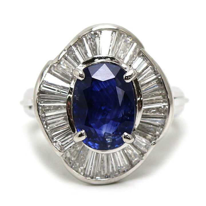 楽天市場】Pt900 天然ブルーサファイアリング 10号 約12.6g 4.34ct  