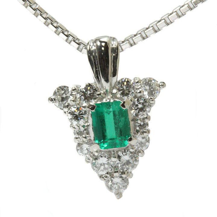 楽天市場】Pt850/900 エメラルド ネックレス 0.19/0.31ct ダイヤモンド  