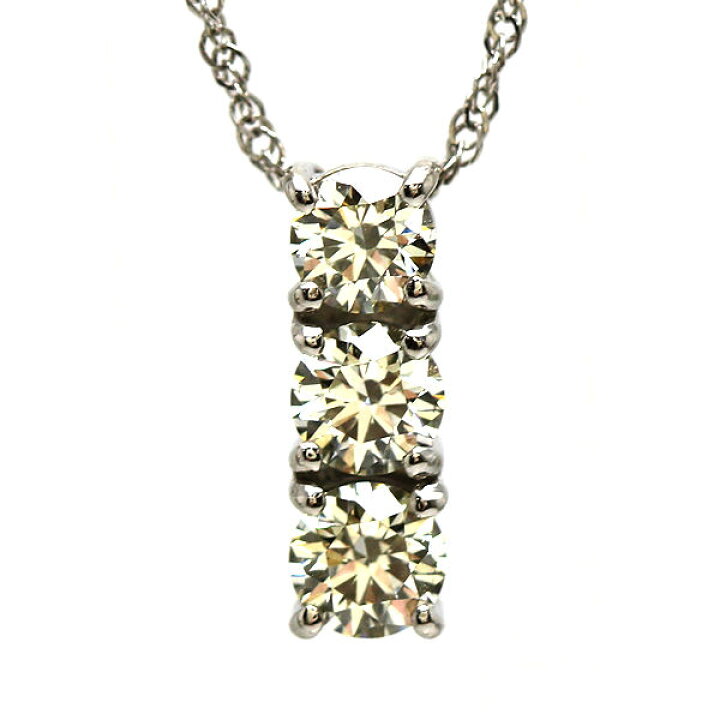 楽天市場】Pt1000 ダイヤモンド ネックレス 0.606ct 約42cm トリロジー 