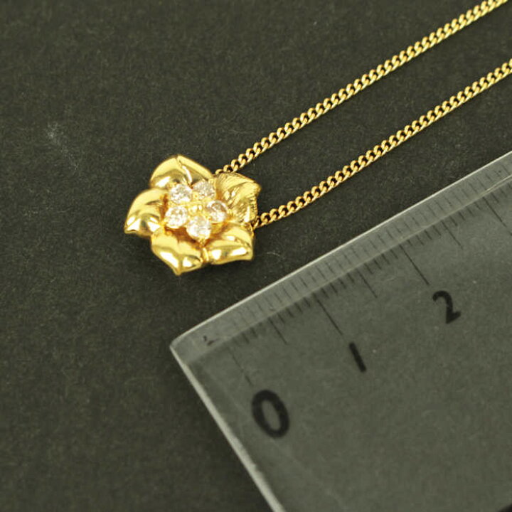 楽天市場】ダイヤモンド 0.24ct 花 ネックレス K18 18金 ゴールド 全長 