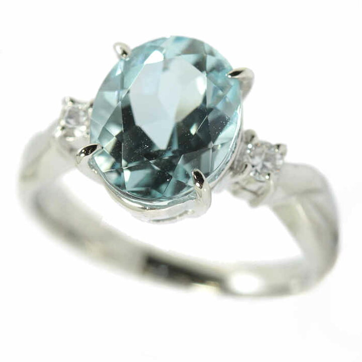 楽天市場】天然 アクアマリン リング 2.48/0.08ct Pt900 8号 プラチナ 