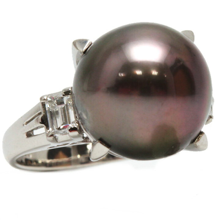 楽天市場】Pt900 パール ダイヤモンド リング 約12mm 0.307ct プラチナ 