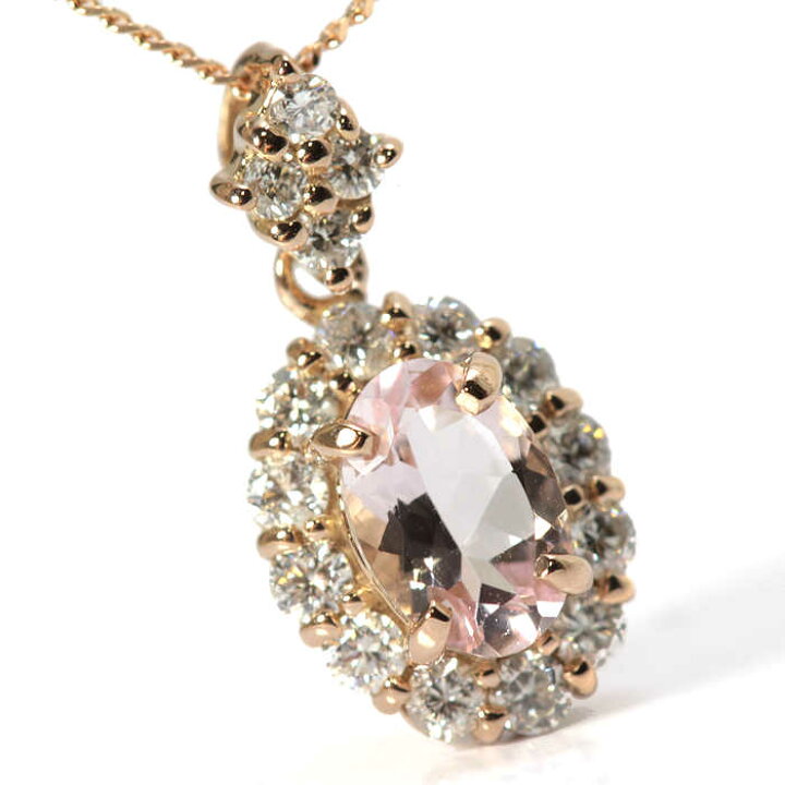 楽天市場】K18PG モルガナイト ネックレス 0.40/0.24ct 18金 ピンク  