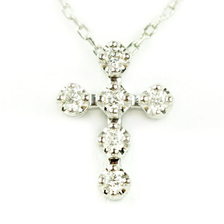 楽天市場】4℃ K18WG ホワイトゴールド ダイヤモンド クロス 十字架  