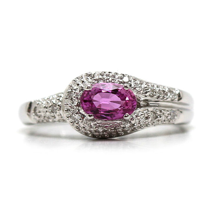 楽天市場】K18WG ピンクサファイアリング 10.5号 0.75ct 
