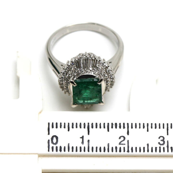 楽天市場】Pt900 エメラルドリング 14号 エメラルド 2.12ct 
