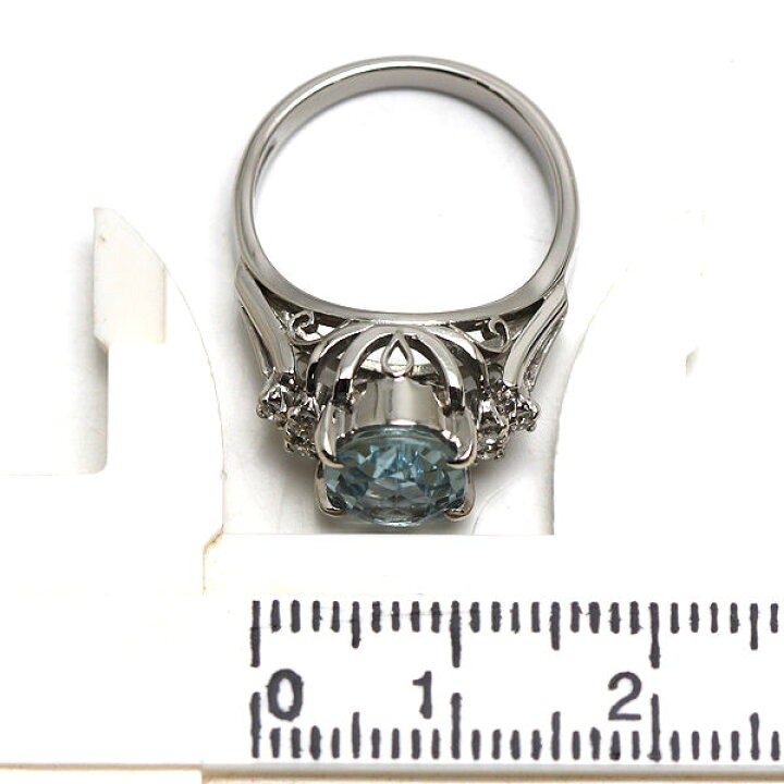 楽天市場】Pt900 アクアマリンリング 8号 1.66ct ダイヤモンド 0.12ct 