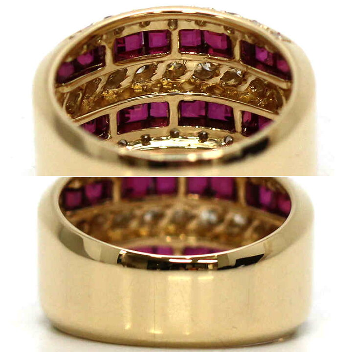 楽天市場】K18 ルビー ダイヤモンド リング 12号 1.98ct 0.35ct 幅広 