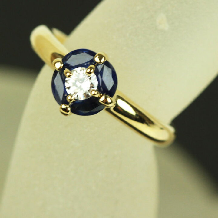 楽天市場】サファイヤ 0.62ct ダイヤモンド 0.17ct K18 ゴールド 