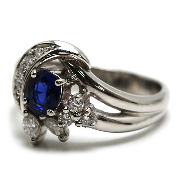 楽天市場】Pt900 サファイアリング 12号 0.61ct ダイヤモンド 0.26ct 