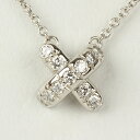 Tiffany&Co. ティファニー ダイヤモンド クロスステッチ ネックレス ペンダント クロス ダイヤモンド Pt950 プラチナ 22351 【中古】