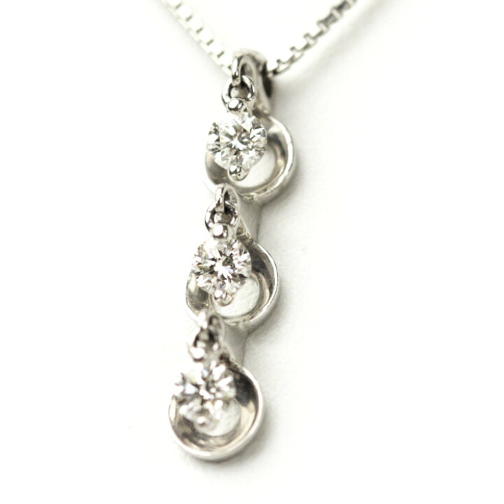 楽天市場】トリロジー ダイヤモンド 0.3ct ネックレス K18WG 18金 