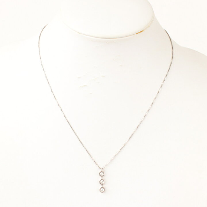 楽天市場】トリロジー ダイヤモンド 0.3ct ネックレス K18WG 18金 
