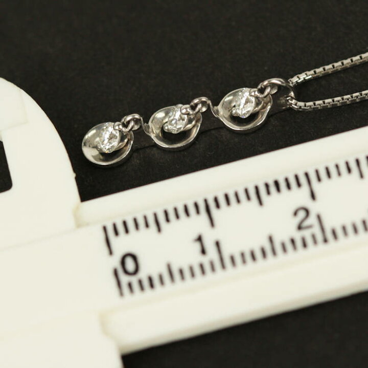 楽天市場】トリロジー ダイヤモンド 0.3ct ネックレス K18WG 18金 