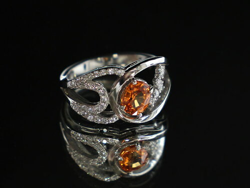 楽天市場】Pt900 スペサルティンガーネットリング 11.5号 1.15ct 